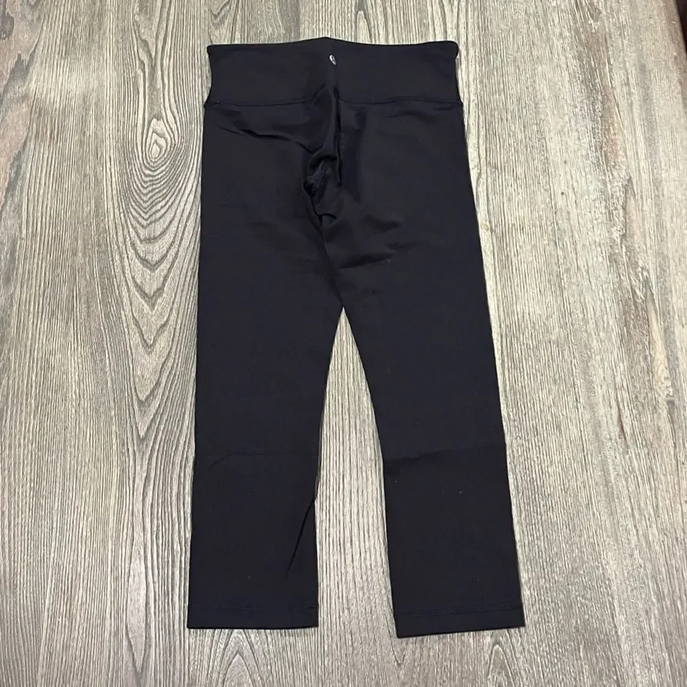 Lululemon Wunder Train Capri Leggings High Waist Pull-On Stretch Black Size 6
